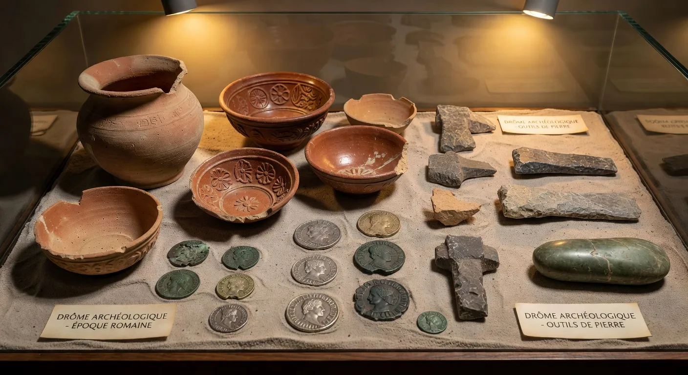 Outils en silex du Paléolithique découverts dans la vallée du Rhône en Drôme