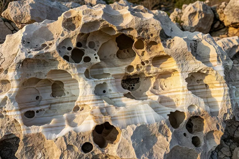 Formations karstiques impressionnantes dans les gorges calcaires du Diois, soleil rasant