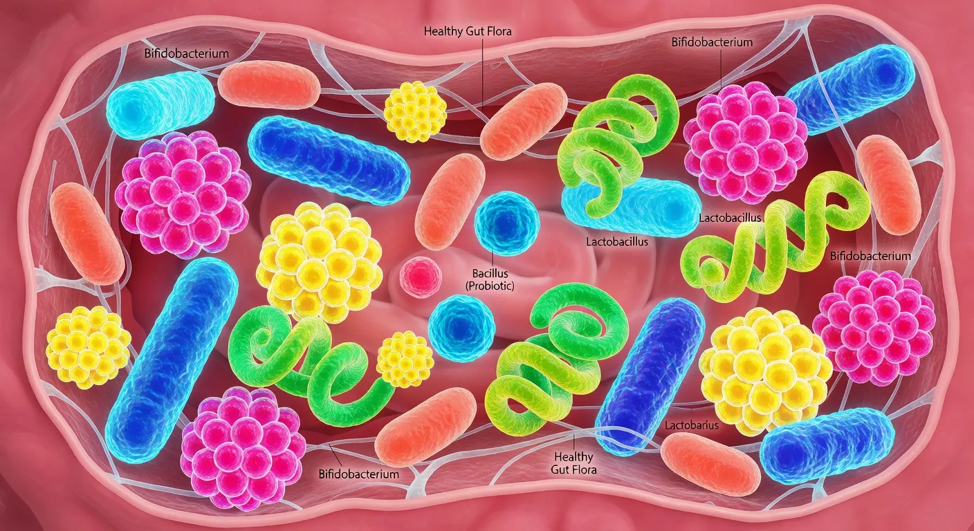 Diversité bactérienne du microbiote intestinal sous microscope