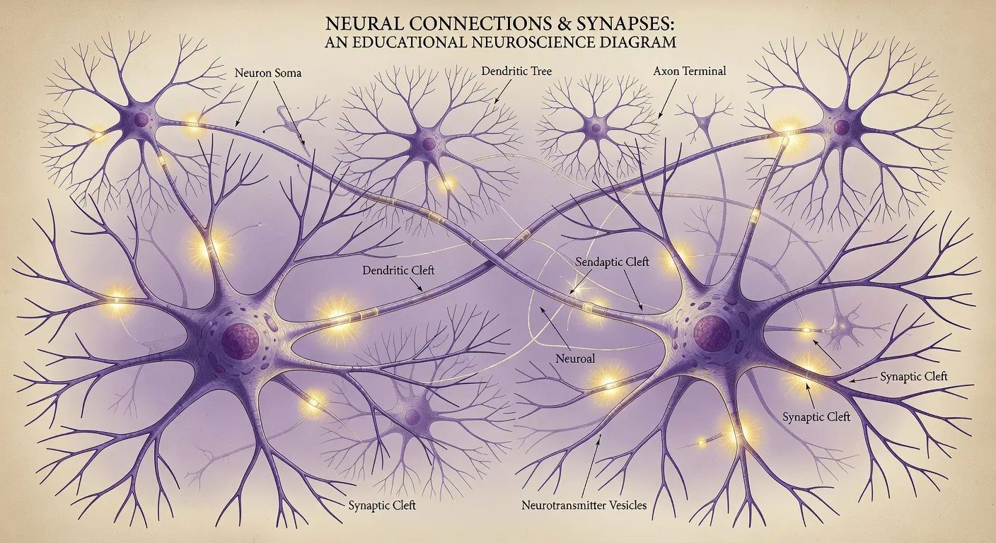 Schéma simplifié de la transmission synaptique entre deux neurones