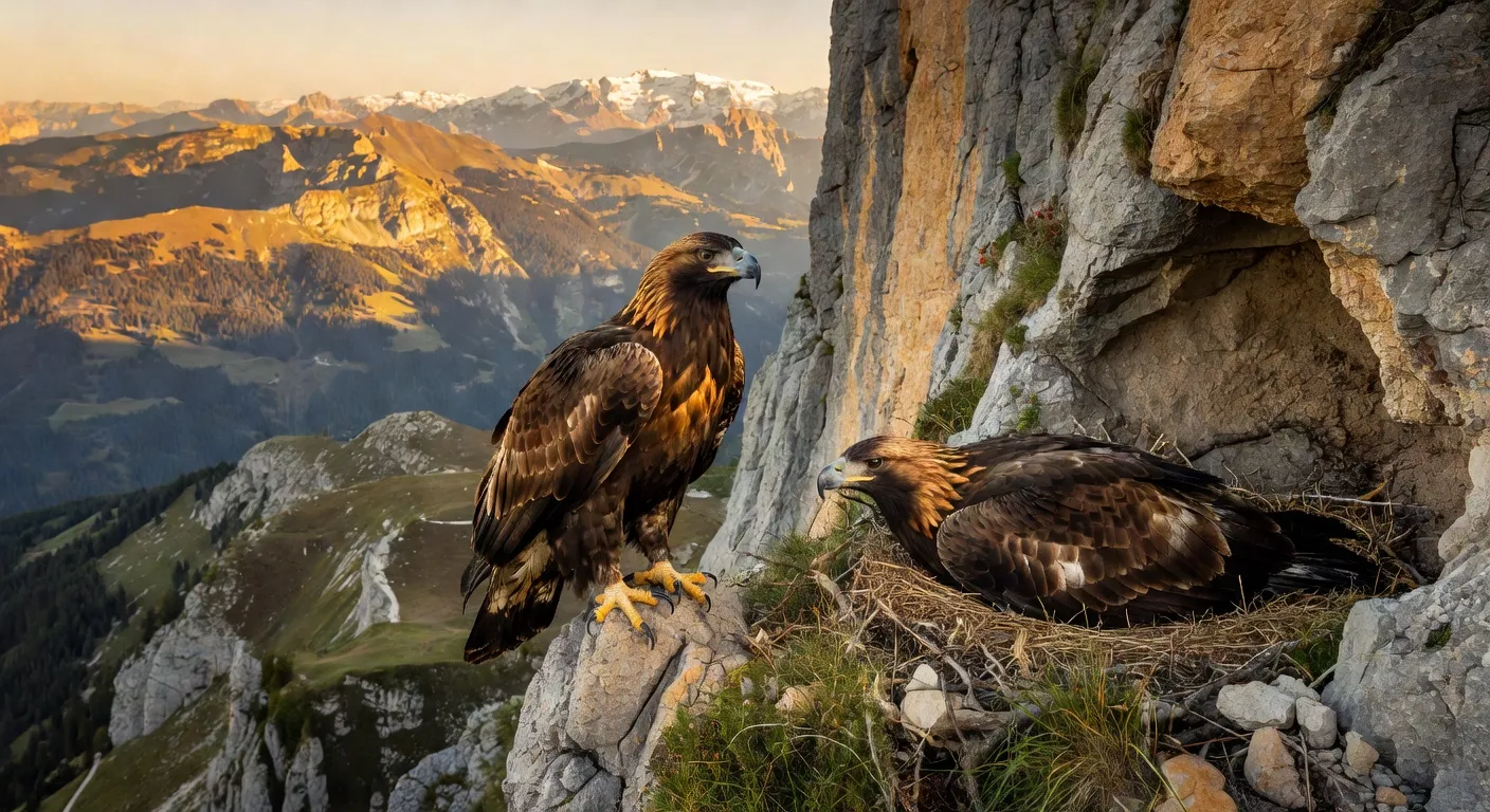 Vautour fauve en vol au-dessus des falaises du Vercors drômois
