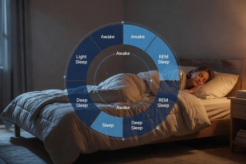 Personne dormant sereinement dans une chambre minimaliste, lumière tamisée, ambiance naturelle