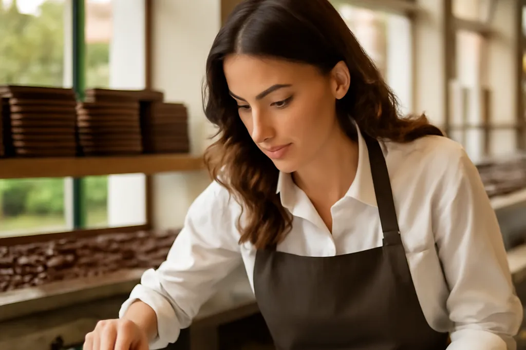 Tempérage artisanal du chocolat sur table de marbre à la Cité du Chocolat Valrhona
