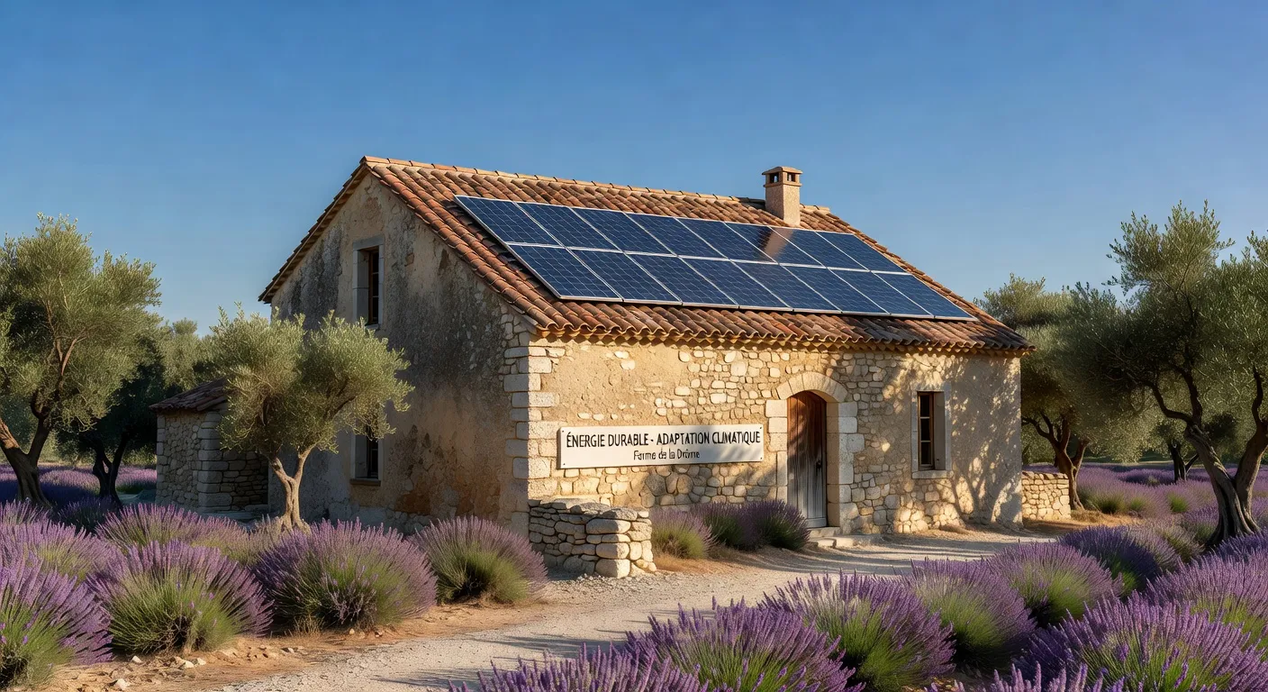 Lit asséché de la rivière Drôme en période d'étiage estival