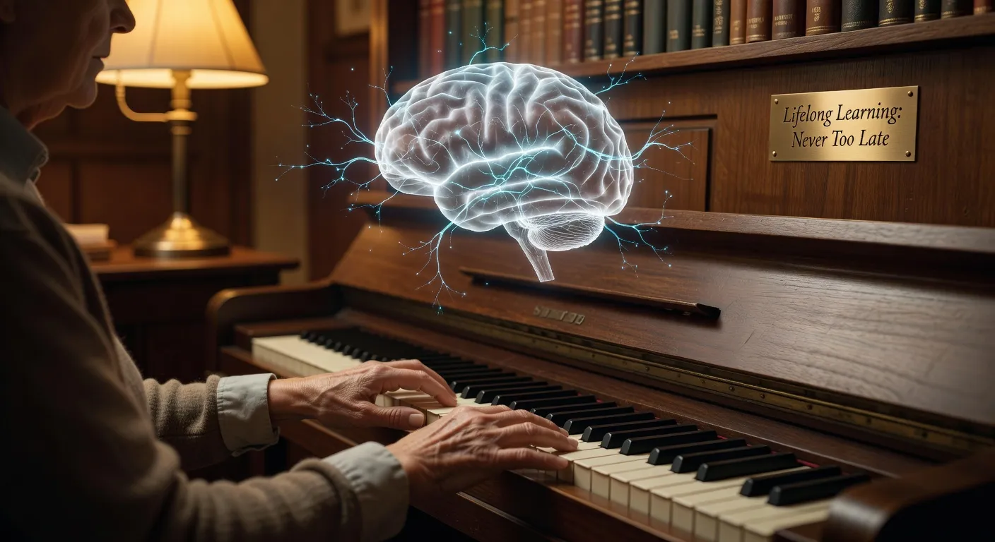 Personne pratiquant une activité cognitive stimulante, lecture et apprentissage