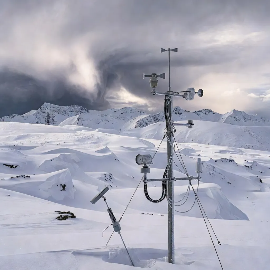 Station météorologique professionnelle sur un col alpin avec vue sur le Vercors